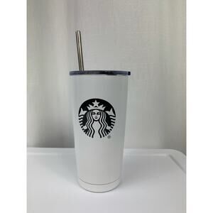 Starbucks Insulated Tumbler White Travel Mug Stainless Steel with Metal